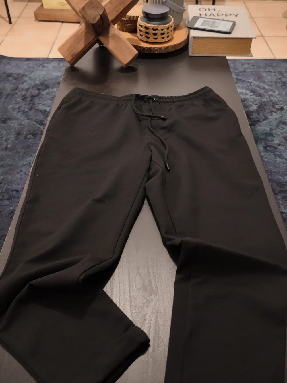 Zara Men's Black Drawstring Joggers with Side Stripes. SIZE: Large